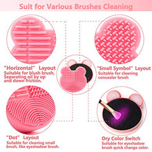 Charger l'image dans la galerie, Makeup Brush Cleaning Mat with Color Removal Sponge, 2 in 1 Design Silicone Cleaner Pad for Dry Brush