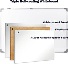Charger l'image dans la galerie, Magnetic Whiteboard Wall Hanging Dry Erase Wipe Board, Notice Boards for Office School and Home 120x90cm