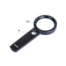 Charger l'image dans la galerie, Magnifier Magnifying Glass Handle Two Zooming Lens Handheld Reading φ70mm Len