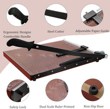 Charger l'image dans la galerie, Heavy Duty Guillotine Paper Cutter, A3 Large Paper Trimmer Blade Gridded Photo Guillotine Craft Machine