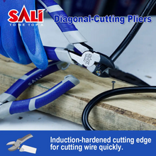 Charger l'image dans la galerie, SALI Diagonal Cutting Pliers 7-inch Nipper Wire Cutters Tool Non-Slip Grip Handle