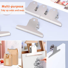 Charger l'image dans la galerie, 24 Pack Extra Large Binder Clips, 127mm Metal Hinge Clip, Large Bulldog Clip, Metal Binder Paper Clips, Silver Tone Stainless Steel Binder Paper Clamps, File Money Clamps for Office School