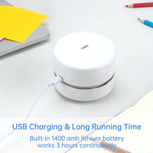 Charger l'image dans la galerie, Desktop Vacuum Cleaner, Mini Table dust Sweeper Energy Saving,High Endurance up to 90 mins,Cordless&360º Rotatable Design for Keyboard/Home/School/Office(White)