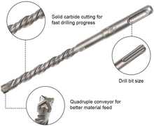 Charger l'image dans la galerie, SDS Plus Masonry Hammer Drill Bit 6-6.5-10*110mm | 6-6.5-10*160mm 6pcs