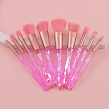 Charger l'image dans la galerie, Makeup Brushes 10PCS Crystal Handle Makeup Brush Set, Premium Synthetic Bristles Cosmetic Brush for Powder Foundation Blush Concealer Blending Eyeshadow Eyeliner Make Up
