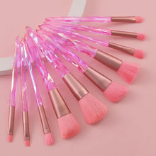 Charger l'image dans la galerie, Makeup Brushes 10PCS Crystal Handle Makeup Brush Set, Premium Synthetic Bristles Cosmetic Brush for Powder Foundation Blush Concealer Blending Eyeshadow Eyeliner Make Up