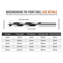 Charger l'image dans la galerie, Brad Point Drill Bit Set for Wood 4-10mm 5pcs
