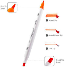 Charger l'image dans la galerie, 12 Colours Dual Heads Marker Pens Fine Tip and Broad Tip