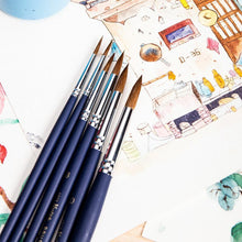 Charger l'image dans la galerie, Artist Paint Brushes set- 6pcs Professional Detail Paint Brush, Miniature Brushes Will Keep a Fine Point and Spring, for Watercolour, Oil, Acrylic & Models