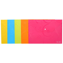 Charger l'image dans la galerie, Plastic File Bags A4 Size Pack of 10,Easy Button Closure, 20 Sheet Capacity, Five Vibrant Colours