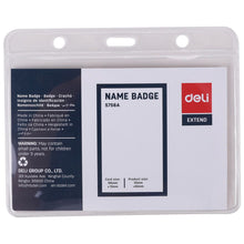 Load image into Gallery viewer, Pack of 50 Clear Plastic Horizontal Badge Holders, Name Tag Holders, Card Holders