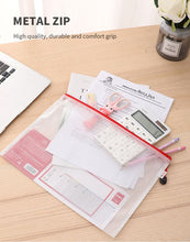 Charger l'image dans la galerie, Mesh Zipper Pouch 20pcs, Standard A4 Size Waterproof Zipper Bags - 0.23mm PVC Material, Four Vibrant Colours