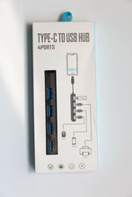 Load image into Gallery viewer, Multi USB Hub 4 Port 2.0 High Speed Charging Data Slim Compact Expansion Splitter