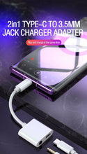 Load image into Gallery viewer, USB C to 3.5mm Splitter & Charging 2 in 1 AUX Audio Adapter