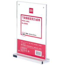 Charger l'image dans la galerie, T-shape Display Stand Acrylic Double-Side Desktop Display Desk Label Holder