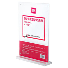 Charger l'image dans la galerie, T-shape Display Stand Acrylic Double-Side Desktop Display Desk Label Holder