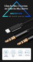 Load image into Gallery viewer, Aux Cable for iPhone, 2 in 1, 3.5mm Jack & Lightning to 3.5mm AUX Audio Cable