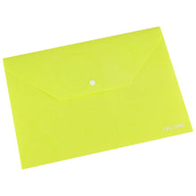 Charger l'image dans la galerie, Plastic File Bags A4 Size Pack of 10,Easy Button Closure, 20 Sheet Capacity, Five Vibrant Colours