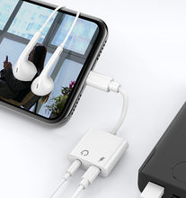 Load image into Gallery viewer, iPhone to 3.5mm Splitter and charging 2 in 1 Adapter