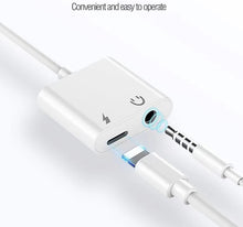 Load image into Gallery viewer, iPhone to 3.5mm Splitter and charging 2 in 1 Adapter