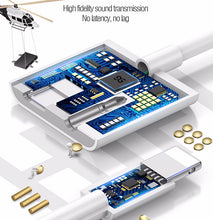 Load image into Gallery viewer, iPhone to 3.5mm Splitter and charging 2 in 1 Adapter