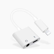 Load image into Gallery viewer, iPhone to 3.5mm Splitter and charging 2 in 1 Adapter