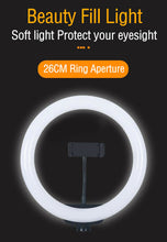 Load image into Gallery viewer, Ring Fill Light Dimmable with Stand Phone Clip 8“/10”/12“