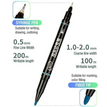 Load image into Gallery viewer, Permanent Marker 12 Colours Dual Heads