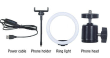 Load image into Gallery viewer, Ring Fill Light Dimmable with Stand Phone Clip 8“/10”/12“