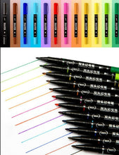 Load image into Gallery viewer, Permanent Marker 12 Colours Dual Heads