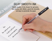 Load image into Gallery viewer, Gel Pens - Black Ink, 12 Pens + 12 Refills, 0.5mm, Smooth Writing, Fast-Drying Ink