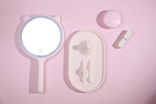 Load image into Gallery viewer, 5X Magnifying Mirror, Two Sided Mirror, 5X/1X Magnification, Tray Makeup LED Mirror with Handheld/Stand, Used for Makeup Application, Tweezing, and Blackhead/Blemish Removal