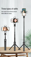 Load image into Gallery viewer, Selfie Stick Tripod with Two Fill Lights 2 in 1 Max 75cm