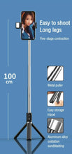Load image into Gallery viewer, Selfie Stick Tripod Bluetooth Samsung/ iPhone/IOS/Android with FILL LIGHT  360° Rotation