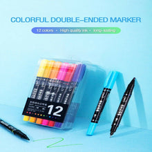 Load image into Gallery viewer, Permanent Marker 12 Colours Dual Heads