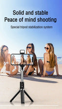 Load image into Gallery viewer, Selfie Stick Tripod Bluetooth Samsung/ iPhone/IOS/Android with FILL LIGHT  360° Rotation