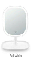 Load image into Gallery viewer, LED Lighted Large Vanity Makeup Mirror with 8.4" HD Mirror - Dimmable Natural Light, Touch Screen, USB Power, Adjustable Stand with Cosmetic Organizer