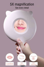 Load image into Gallery viewer, 5X Magnifying Mirror, Two Sided Mirror, 5X/1X Magnification, Tray Makeup LED Mirror with Handheld/Stand, Used for Makeup Application, Tweezing, and Blackhead/Blemish Removal