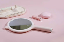 Load image into Gallery viewer, 5X Magnifying Mirror, Two Sided Mirror, 5X/1X Magnification, Tray Makeup LED Mirror with Handheld/Stand, Used for Makeup Application, Tweezing, and Blackhead/Blemish Removal