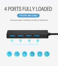 Load image into Gallery viewer, Multi USB Hub 4 Port 2.0 High Speed Charging Data Slim Compact Expansion Splitter