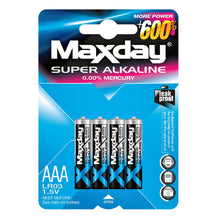 Load image into Gallery viewer, Maxday Alkaline AAA Battery Power 400Mins1.5V LR03 48pcs