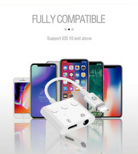 Load image into Gallery viewer, iPhone to 3.5mm Splitter 2 in 1 Adapter to AUX Headphone and Charger with Control Buttons