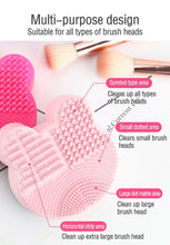 Charger l'image dans la galerie, Makeup Brush Cleaning Mat with Color Removal Sponge, 2 in 1 Design Silicone Cleaner Pad for Dry Brush
