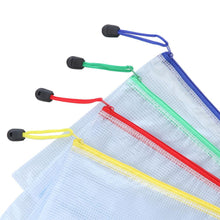 Charger l'image dans la galerie, Mesh Zipper Pouch 20pcs, Standard A4 Size Waterproof Zipper Bags - 0.23mm PVC Material, Four Vibrant Colours