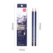 Charger l'image dans la galerie, Sketching Drawing Pencil 2H Art Craft Graphite Pencil 12PCS