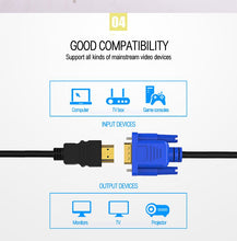 Load image into Gallery viewer, HDMI Male to VGA Male Cable Monitor Lead Full HD Converter Laptop 5M