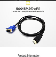Load image into Gallery viewer, HDMI Male to VGA Male Cable Monitor Lead Full HD Converter Laptop 3M