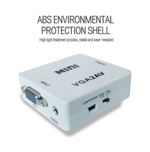 Load image into Gallery viewer, VGA To RCA,VGA To AV Converter,1080P Mini VGA To Video Converter, Composite VGA To AV Adapter, TV SetTop Box Audio Video Converter.
