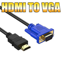 Load image into Gallery viewer, HDMI Male to VGA Male Cable Monitor Lead Full HD Converter Laptop 1.5M