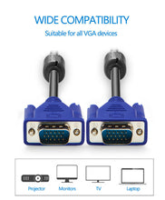 Load image into Gallery viewer, 1.5m Thin Computer Monitor VGA Cable 15 Pin Male to Male Connector Ultra Flat SVGA HD Video Wire